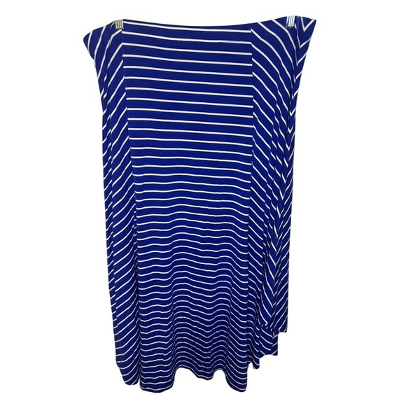 Chicos 4 Blue White Stripe Knit Tunic Drawstring Side Top & Skirt Casual Womens - Picture 3 of 10